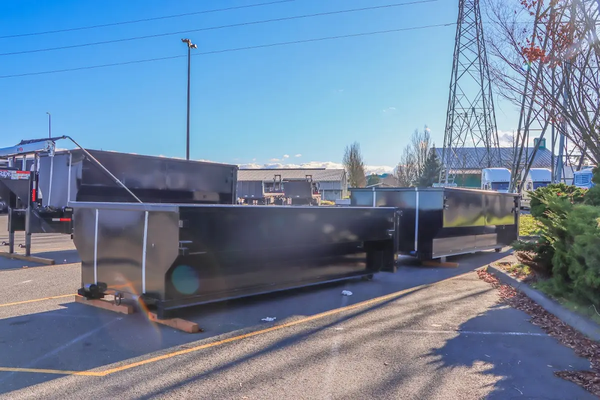 Roll-off dumpster ready for waste disposal at job site for 15 Yard Dumpster Rental in Fruitland Park